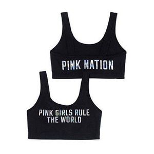 Victoria’s Secret PINK fashion show holographic black sports bra/bralette